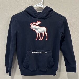 Abercrombie & Fitch Kids Navy Hoodie with Moose Logo Youth 7/8